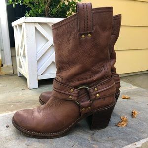 Frye Carmen Harness Leather Boot Brown